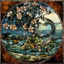 Джон Ла Фарж "Рыба и цветущая ветвь"